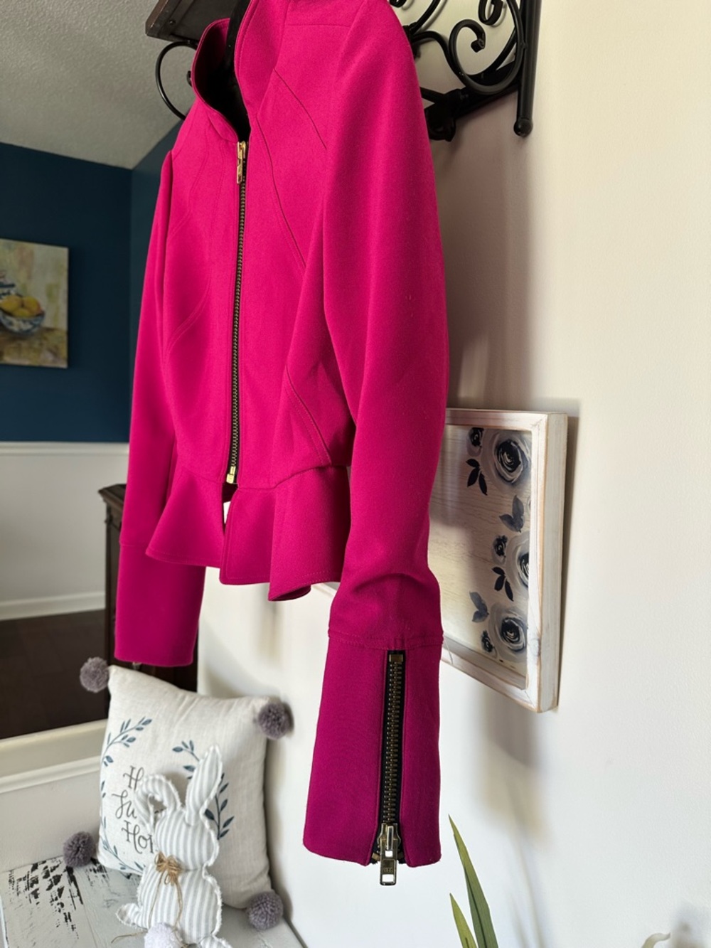 Worthington Fuchsia Peplum Zip Jacket - Picture 5 of 8